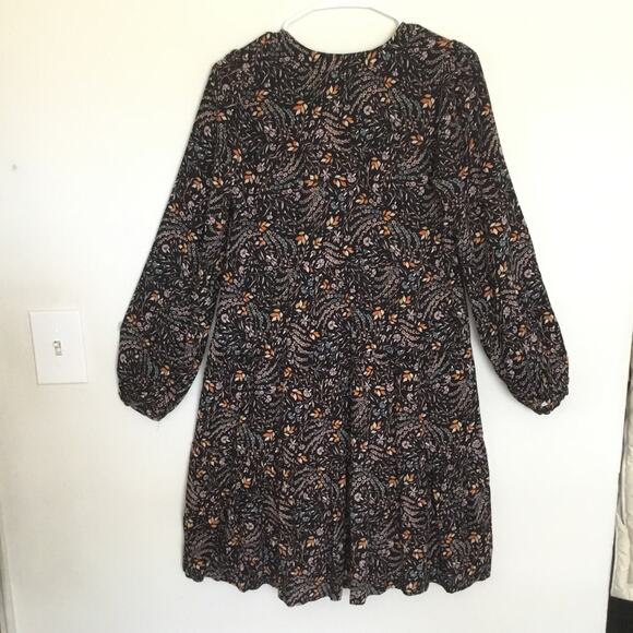 Anthropologie Maeve Amber Floral V-Neck Tiered Long Sleeve Peasant Dress Sz XS - Picture 4 of 8